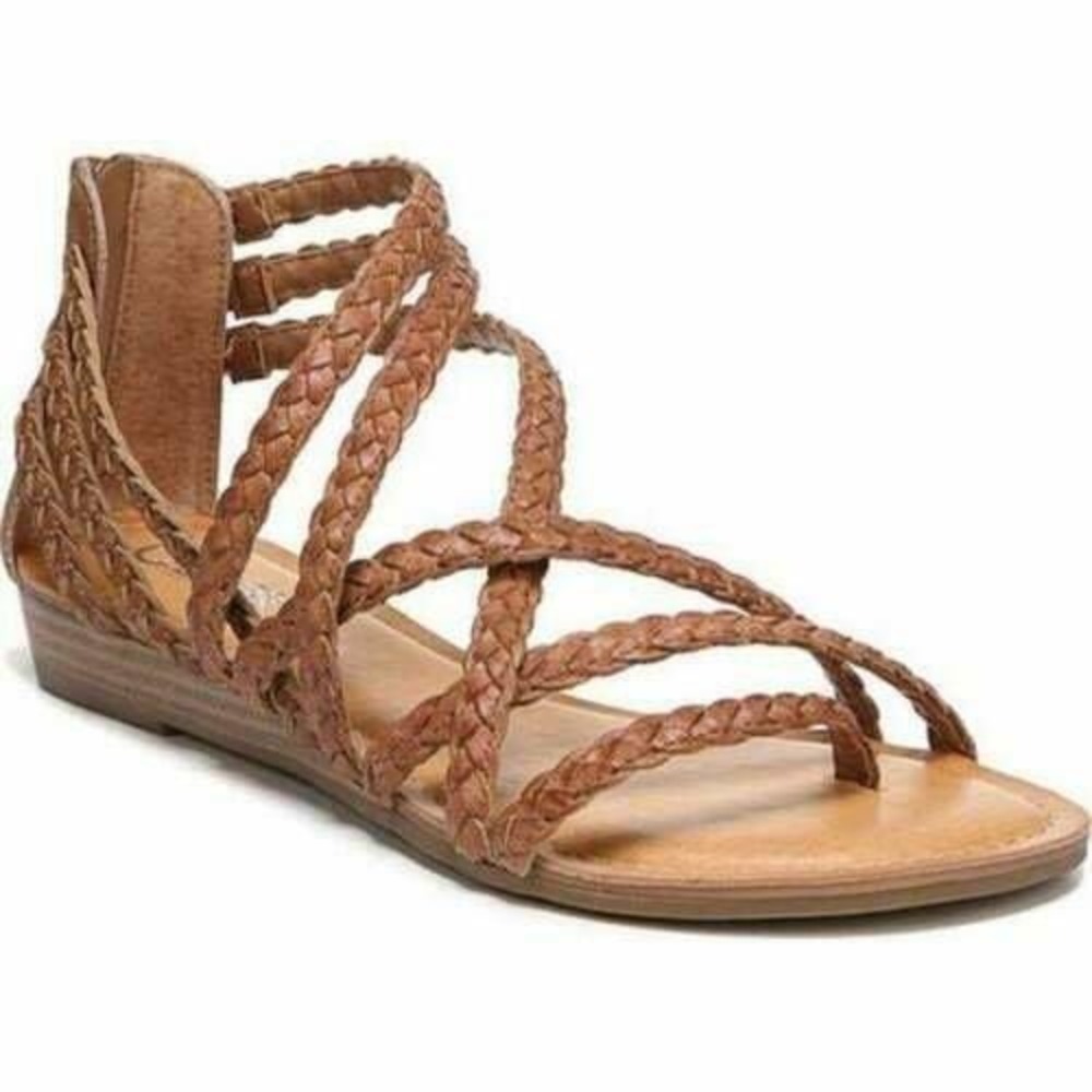 NIB Carlos by Carlos Santana Womens Amara 2 Tawny Tan Braided Sandals 5M